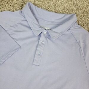 Barbell Mens Large Solid Light Purple Performance Stretch Polo Short Sleeve